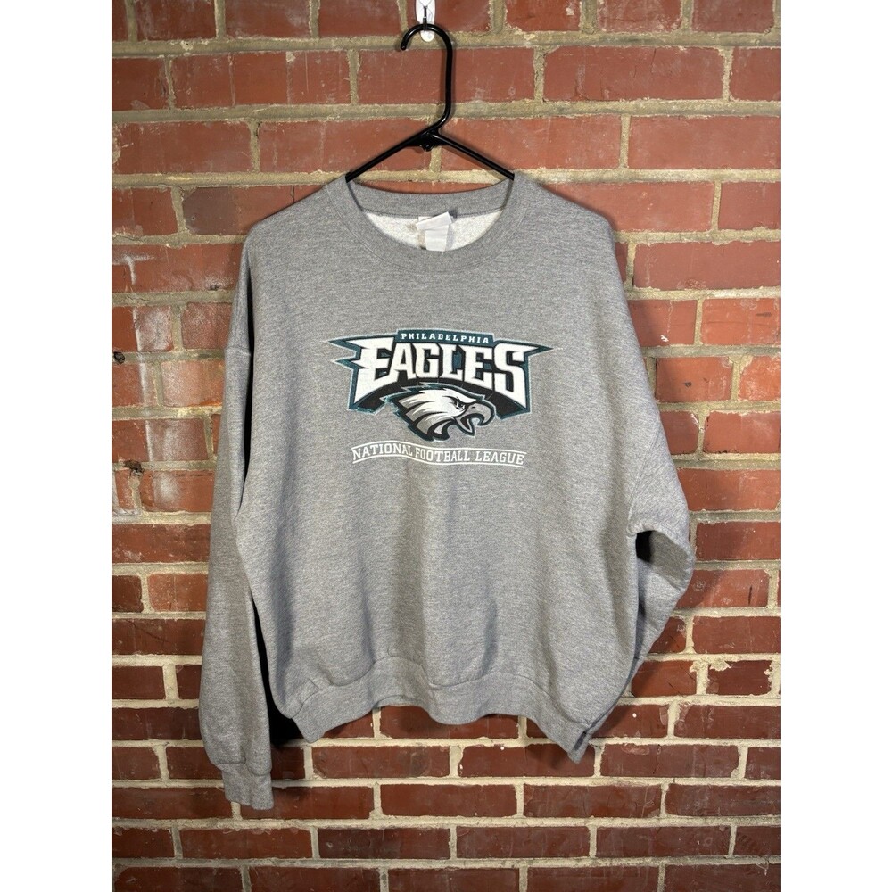 Vintage Y2k Philadelphia Eagles Gray Crewneck Sweatshirt NFL Football Adult XL